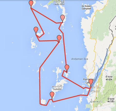 Itinerary for 6 day trip Mergui Archipelago Myanmar